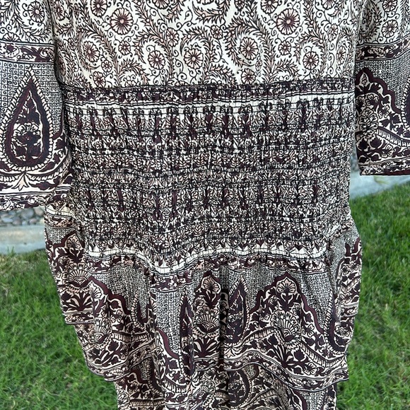 Veronica Beard Makai Print Boho Smocked Mini Dress Size 6 - Picture 9 of 15